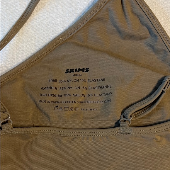 Skims Soft V-Neck Bralette in Brown, Size Medium - Picture 2 of 3